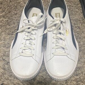 Puma White Sneakers with Navy Accents